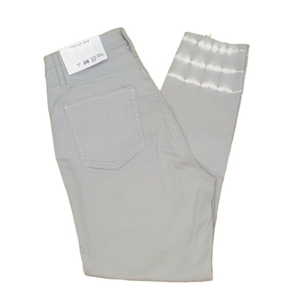 NWT LOFT Loght gray curvy high waist skinny cropped jeans - Picture 5 of 14